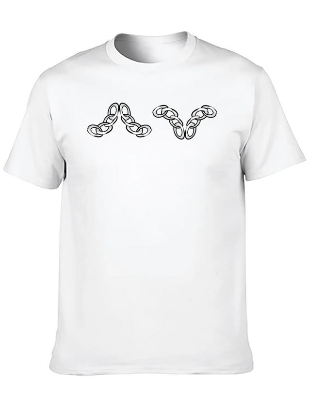 Chain Chains Icon Line Silver Lightweight Cotton T-Shirt – Daily Comfort Graphic Shirt