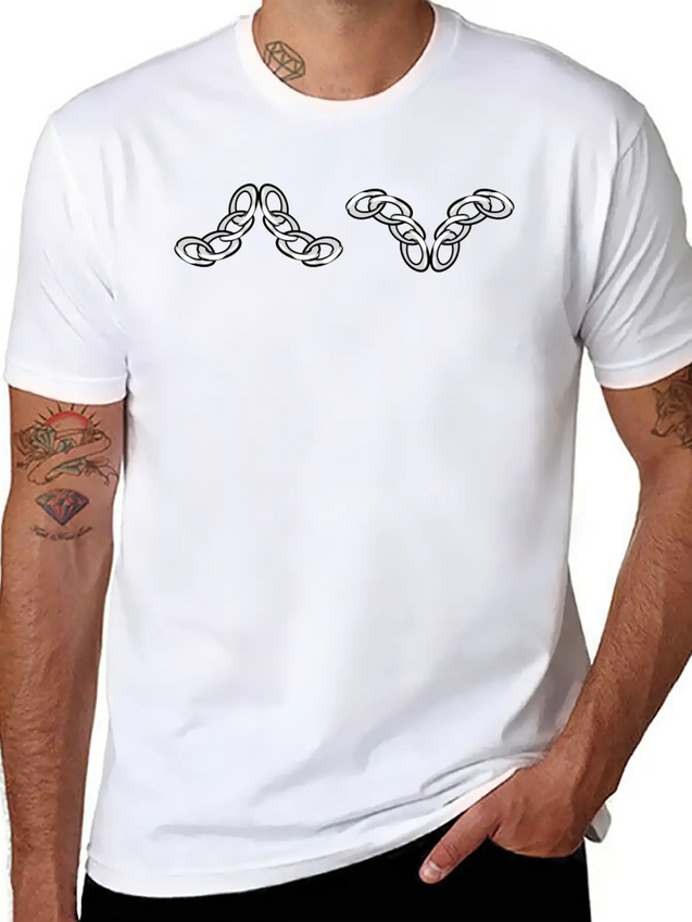 Chain Chains Icon Line Silver Lightweight Cotton T-Shirt – Daily Comfort Graphic Shirt