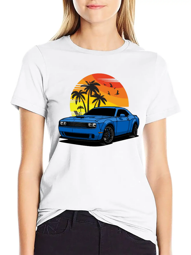 CHALLENGER HELLCAT RT SRT8 SCATPACK SRT392 DEMON Lightweight Cotton T-Shirt – Daily Comfort Graphic Shirt