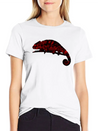 Chamaeleon Red Lightweight Cotton T-Shirt – Daily Comfort Graphic Shirt
