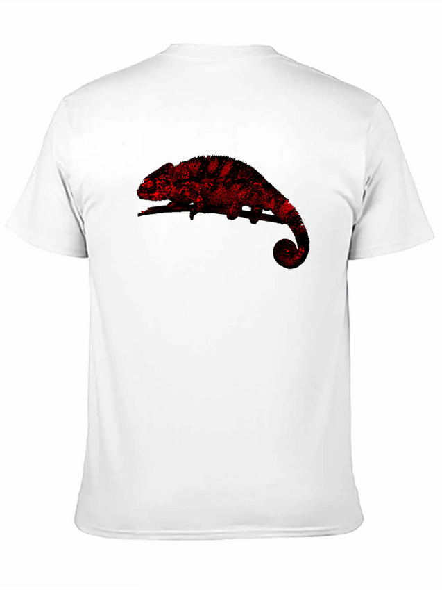 Chamaeleon Red Lightweight Cotton T-Shirt – Daily Comfort Graphic Shirt