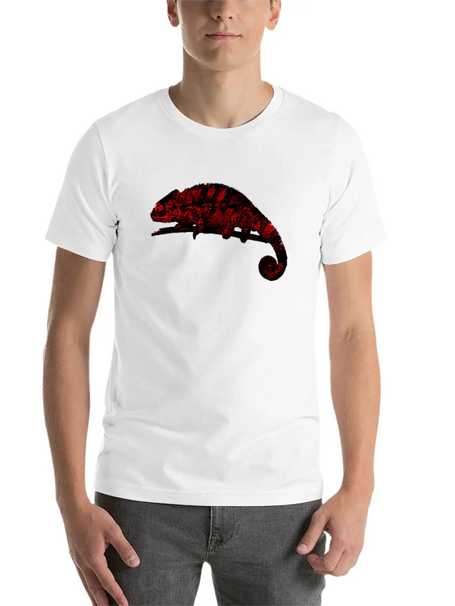 Chamaeleon Red Lightweight Cotton T-Shirt – Daily Comfort Graphic Shirt