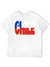 Chile Flag Stencil Lightweight Cotton T-Shirt – Daily Comfort Graphic Shirt