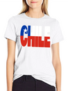 Chile Flag Stencil Lightweight Cotton T-Shirt – Daily Comfort Graphic Shirt
