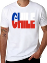 Chile Flag Stencil Lightweight Cotton T-Shirt – Daily Comfort Graphic Shirt