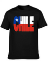 Chile Flag Stencil Lightweight Cotton T-Shirt – Daily Comfort Graphic Shirt