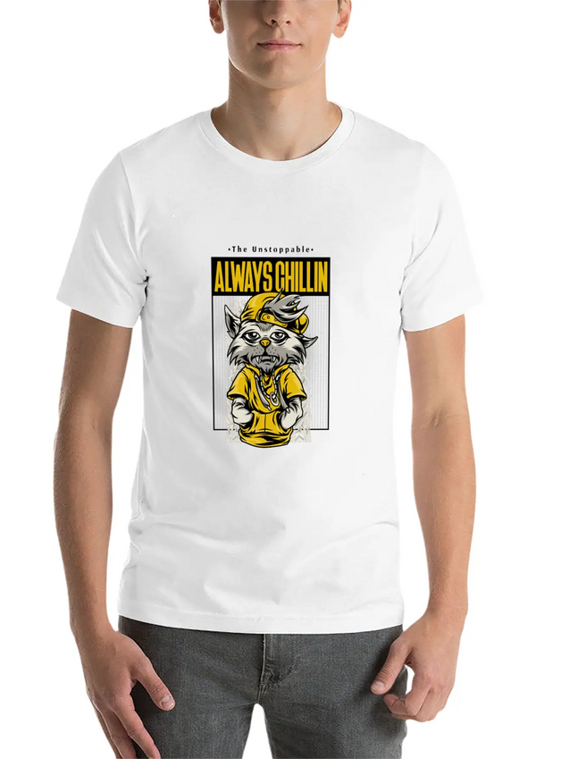 Chill Cat Gift For Teen Cool Animal Streetwear Hip Lightweight Cotton T-Shirt – Daily Comfort Graphic Shirt