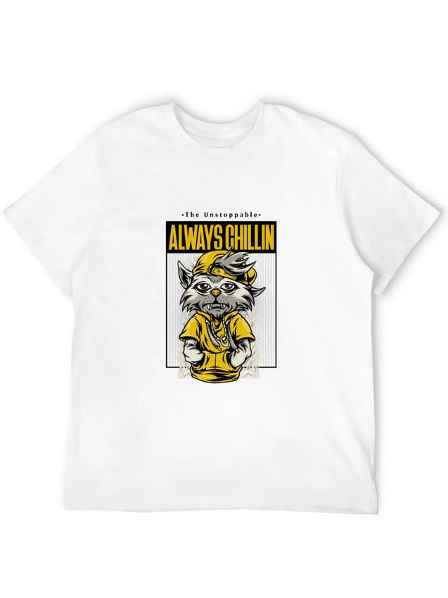Chill Cat Gift For Teen Cool Animal Streetwear Hip Lightweight Cotton T-Shirt – Daily Comfort Graphic Shirt