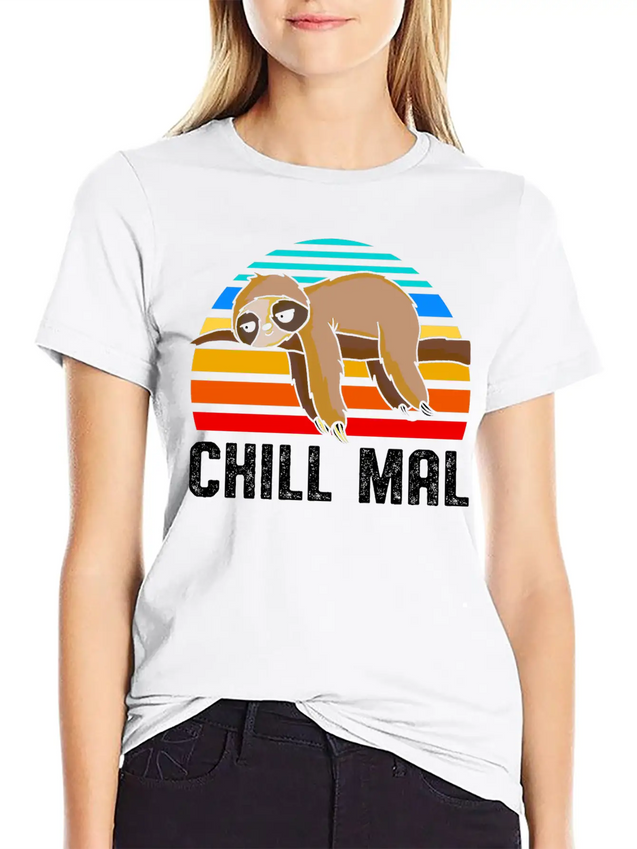Chill Mal Faultier Lightweight Cotton T-Shirt – Daily Comfort Graphic Shirt