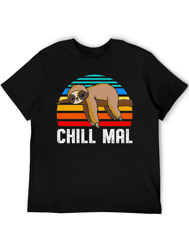 Chill Mal Faultier Lightweight Cotton T-Shirt – Daily Comfort Graphic Shirt