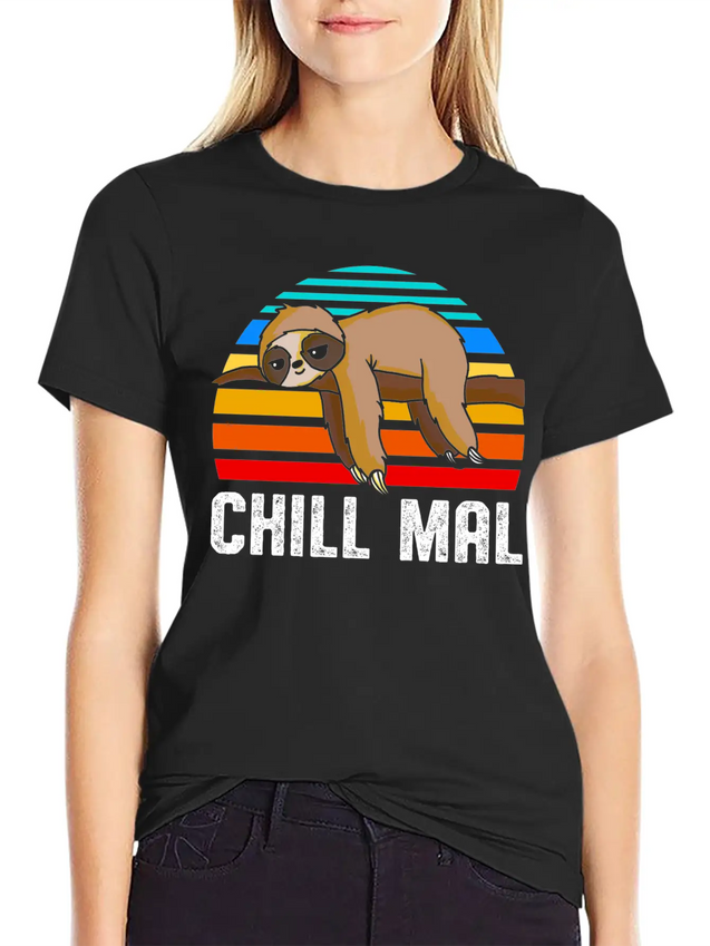 Chill Mal Faultier Lightweight Cotton T-Shirt – Daily Comfort Graphic Shirt