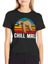 Chill Mal Faultier Lightweight Cotton T-Shirt – Daily Comfort Graphic Shirt