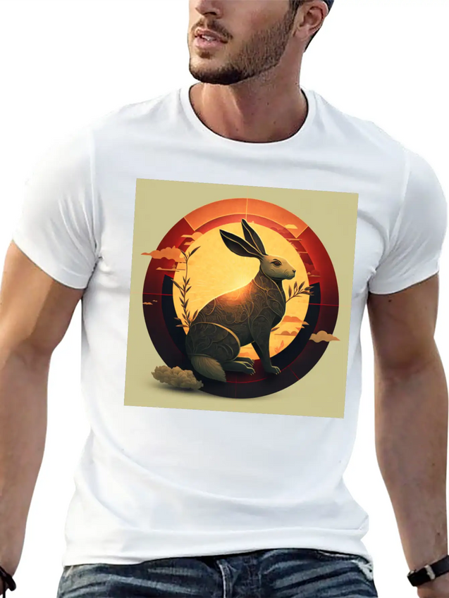 Chinese New Year The Year Of The Rabbit Lightweight Cotton T-Shirt – Daily Comfort Graphic Shirt