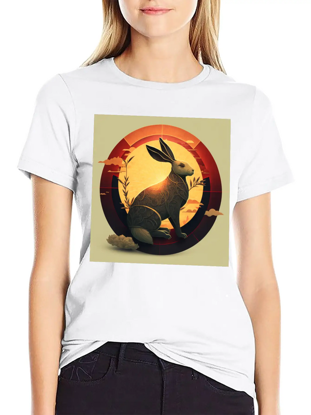 Chinese New Year The Year Of The Rabbit Lightweight Cotton T-Shirt – Daily Comfort Graphic Shirt