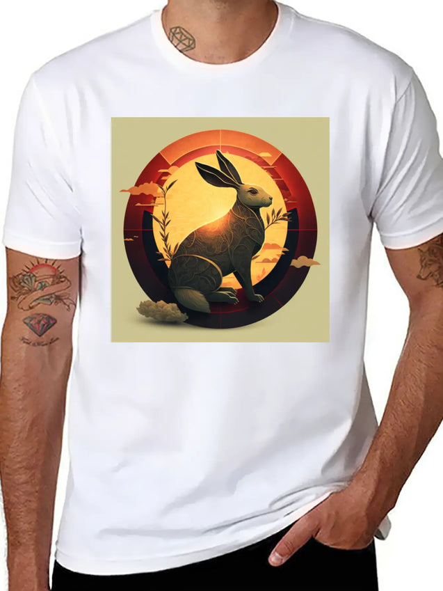 Chinese New Year The Year Of The Rabbit Lightweight Cotton T-Shirt – Daily Comfort Graphic Shirt
