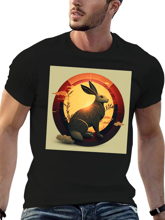 Chinese New Year The Year Of The Rabbit Lightweight Cotton T-Shirt – Daily Comfort Graphic Shirt