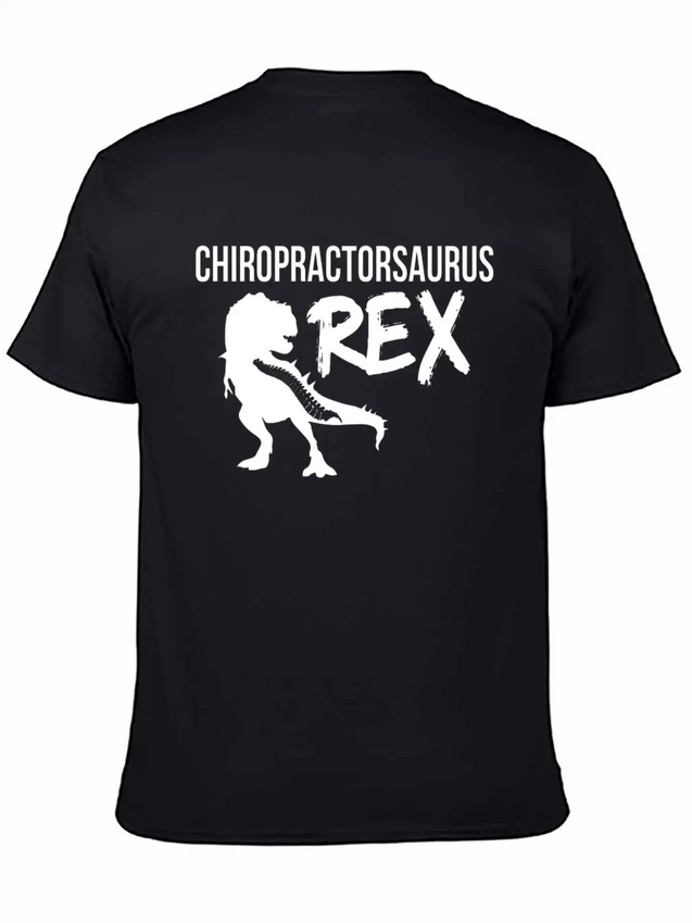 Chiropractic Spine Treatment SaurusRex Spinal Lightweight Cotton T-Shirt – Daily Comfort Graphic Shirt