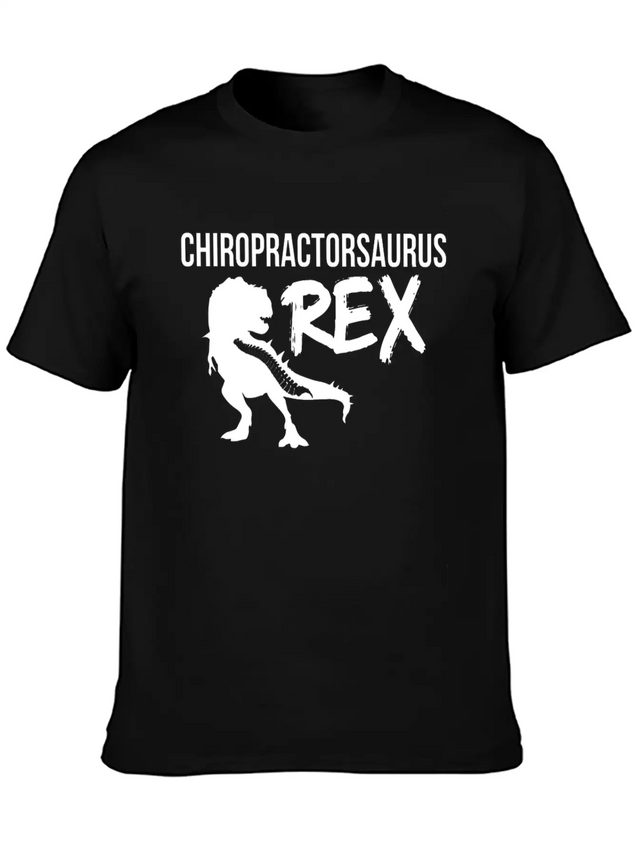 Chiropractic Spine Treatment SaurusRex Spinal Lightweight Cotton T-Shirt – Daily Comfort Graphic Shirt