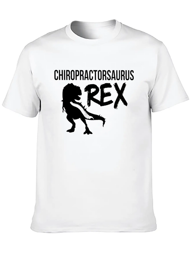 Chiropractic Spine Treatment SaurusRex Spinal Lightweight Cotton T-Shirt – Daily Comfort Graphic Shirt