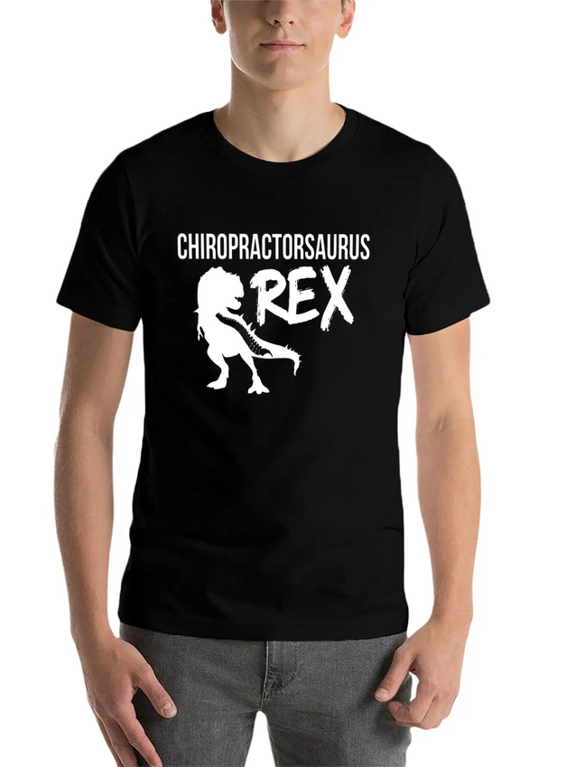 Chiropractic Spine Treatment SaurusRex Spinal Lightweight Cotton T-Shirt – Daily Comfort Graphic Shirt