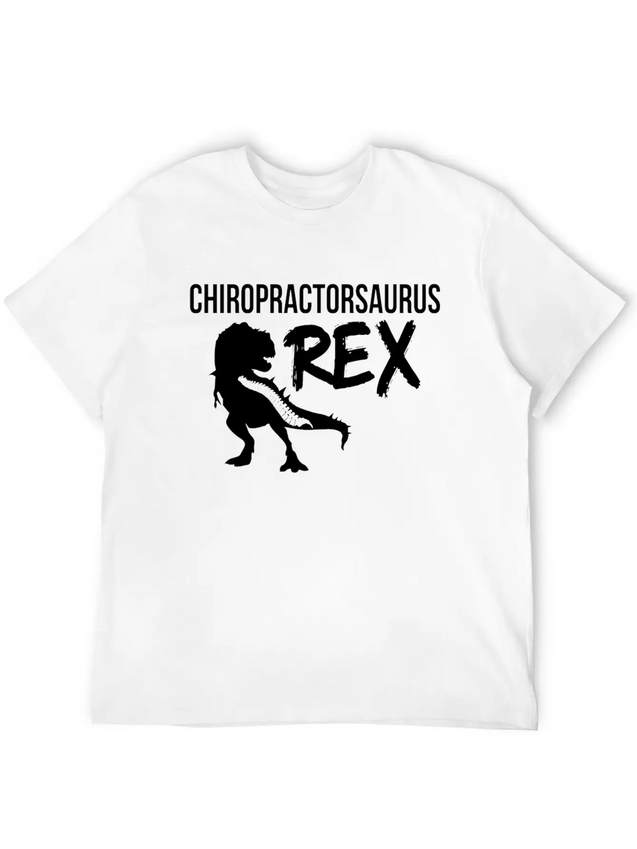 Chiropractic Spine Treatment SaurusRex Spinal Lightweight Cotton T-Shirt – Daily Comfort Graphic Shirt