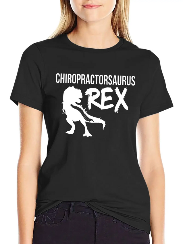 Chiropractic Spine Treatment SaurusRex Spinal Lightweight Cotton T-Shirt – Daily Comfort Graphic Shirt