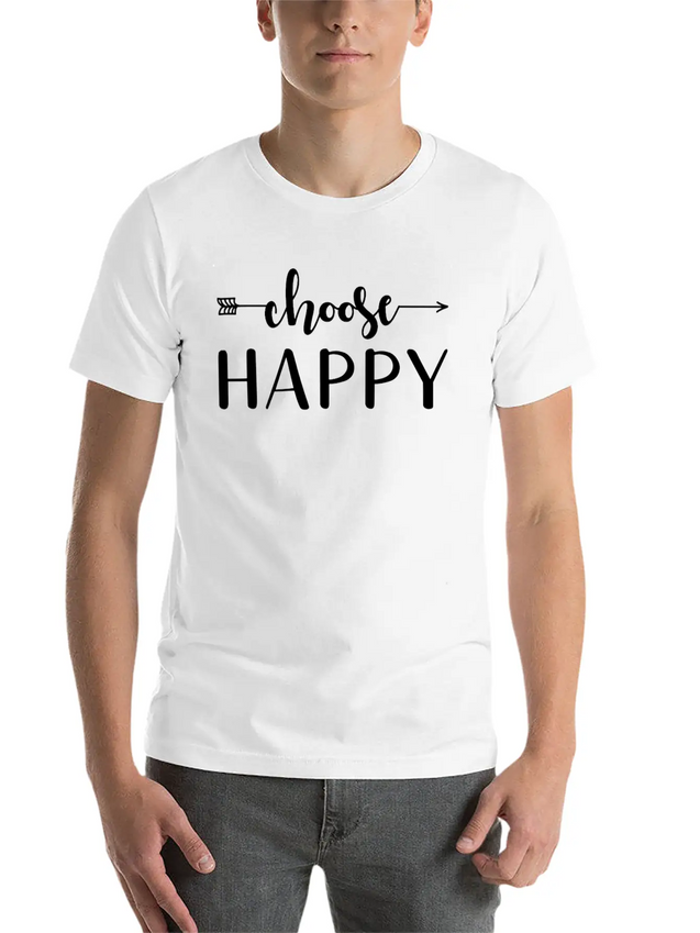 Choose Happy Lightweight Cotton T-Shirt – Daily Comfort Graphic Shirt