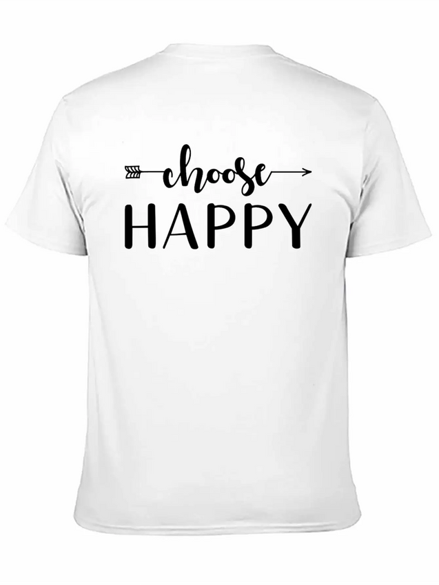 Choose Happy Lightweight Cotton T-Shirt – Daily Comfort Graphic Shirt