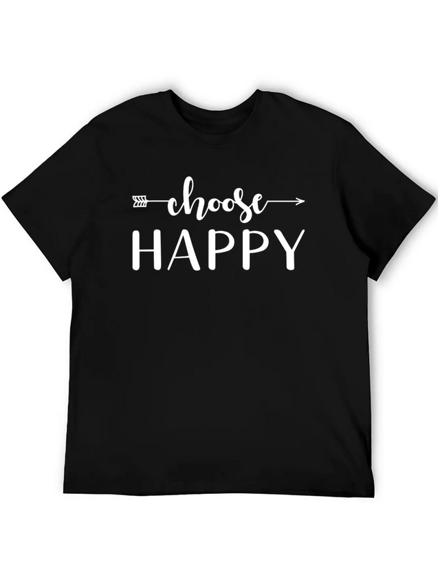 Choose Happy Lightweight Cotton T-Shirt – Daily Comfort Graphic Shirt