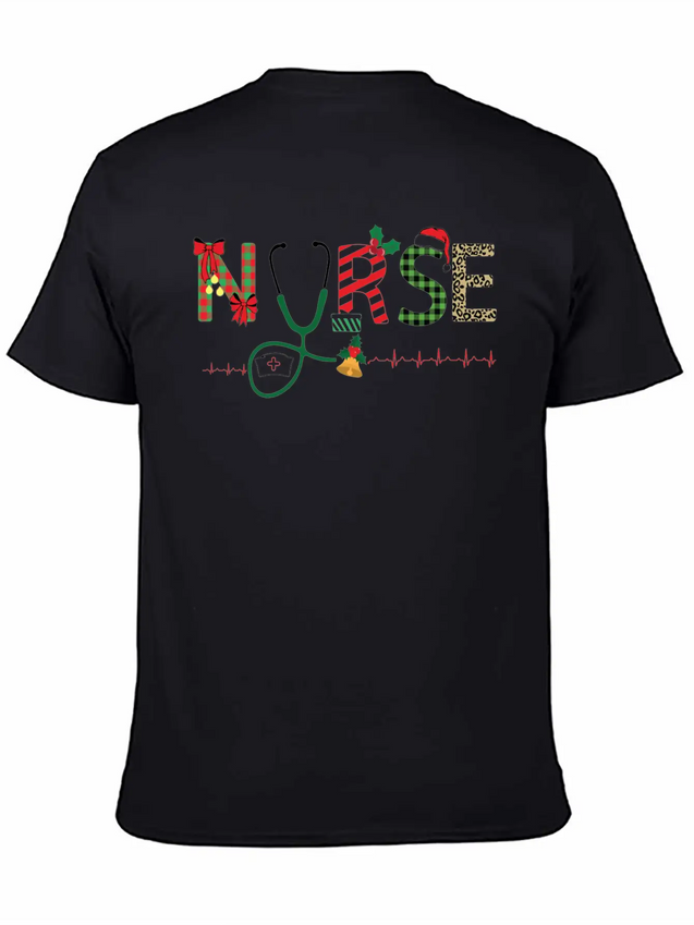 Christmas Theme Nurse T Shirt Lightweight Cotton T-Shirt – Daily Comfort Graphic Shirt