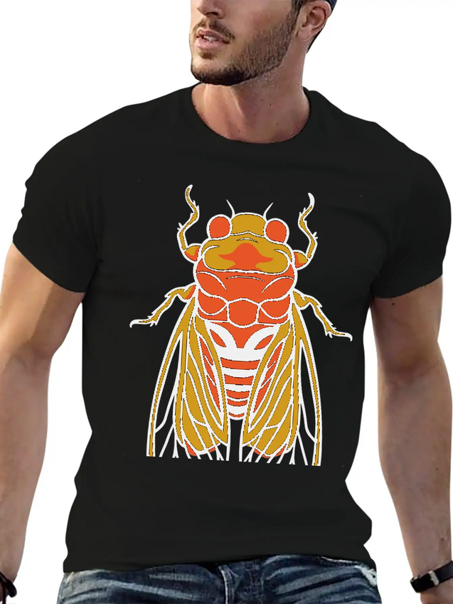 Cicada Vector 3 Colors Lightweight Cotton T-Shirt – Daily Comfort Graphic Shirt