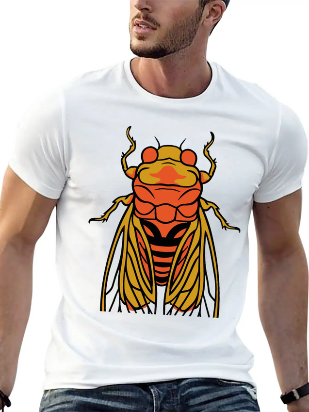 Cicada Vector 3 Colors Lightweight Cotton T-Shirt – Daily Comfort Graphic Shirt