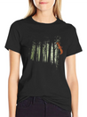 Climbing Squirrel Critter Romantic Twilight Forest Lightweight Cotton T-Shirt – Daily Comfort Graphic Shirt