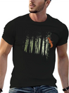 Climbing Squirrel Critter Romantic Twilight Forest Lightweight Cotton T-Shirt – Daily Comfort Graphic Shirt