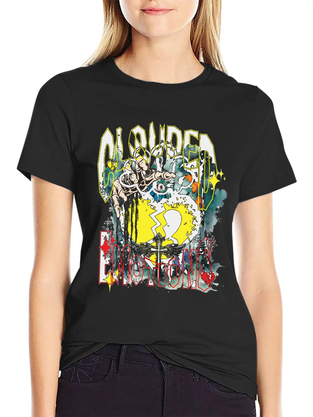Clouded Emotion Lightweight Cotton T-Shirt – Daily Comfort Graphic Shirt
