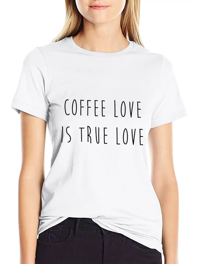 Coffee Love Is True Love Lightweight Cotton T-Shirt – Daily Comfort Graphic Shirt