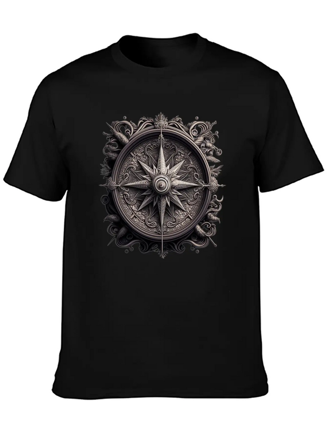 Compass Lightweight Cotton T-Shirt – Daily Comfort Graphic Shirt