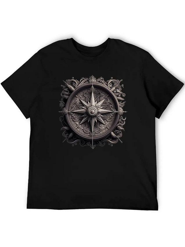 Compass Lightweight Cotton T-Shirt – Daily Comfort Graphic Shirt