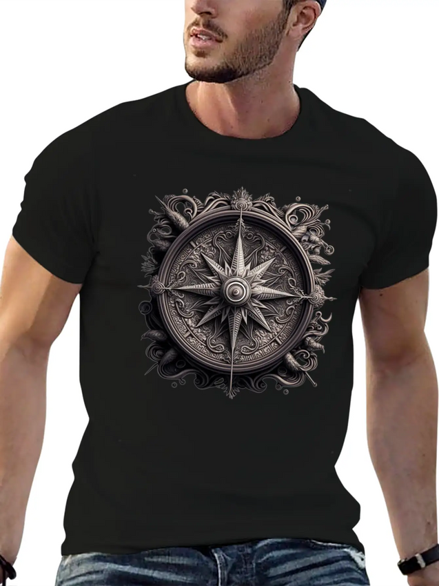 Compass Lightweight Cotton T-Shirt – Daily Comfort Graphic Shirt
