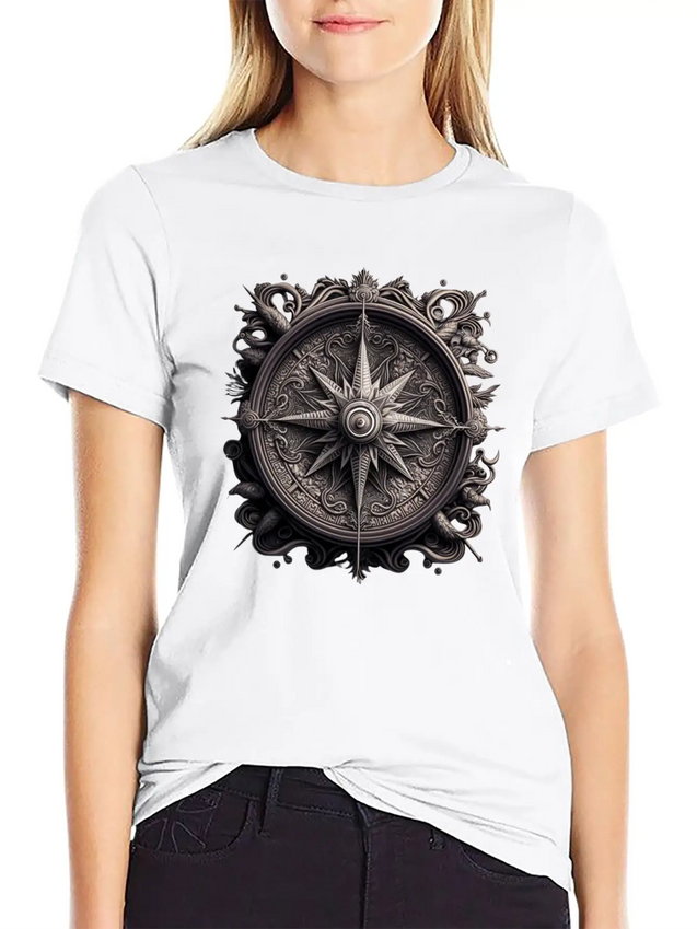 Compass Lightweight Cotton T-Shirt – Daily Comfort Graphic Shirt