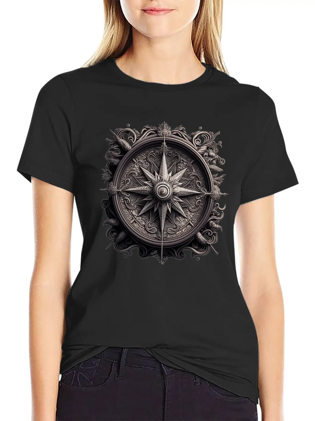 Compass Lightweight Cotton T-Shirt – Daily Comfort Graphic Shirt