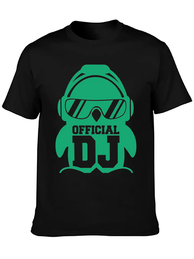 Cool Penguin Official DJ Bird Party Club Music Fun Lightweight Cotton T-Shirt – Daily Comfort Graphic Shirt