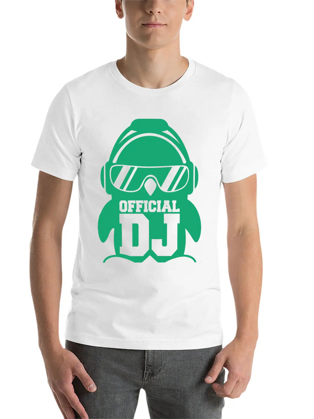 Cool Penguin Official DJ Bird Party Club Music Fun Lightweight Cotton T-Shirt – Daily Comfort Graphic Shirt