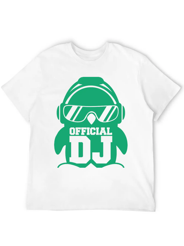 Cool Penguin Official DJ Bird Party Club Music Fun Lightweight Cotton T-Shirt – Daily Comfort Graphic Shirt