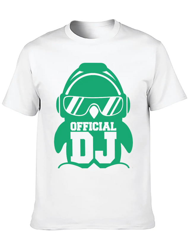 Cool Penguin Official DJ Bird Party Club Music Fun Lightweight Cotton T-Shirt – Daily Comfort Graphic Shirt