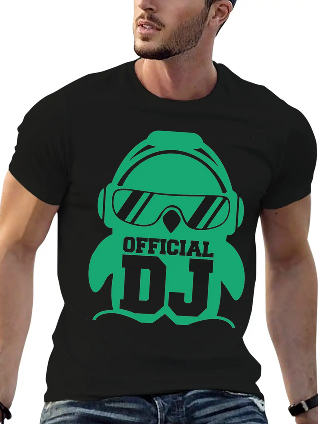 Cool Penguin Official DJ Bird Party Club Music Fun Lightweight Cotton T-Shirt – Daily Comfort Graphic Shirt