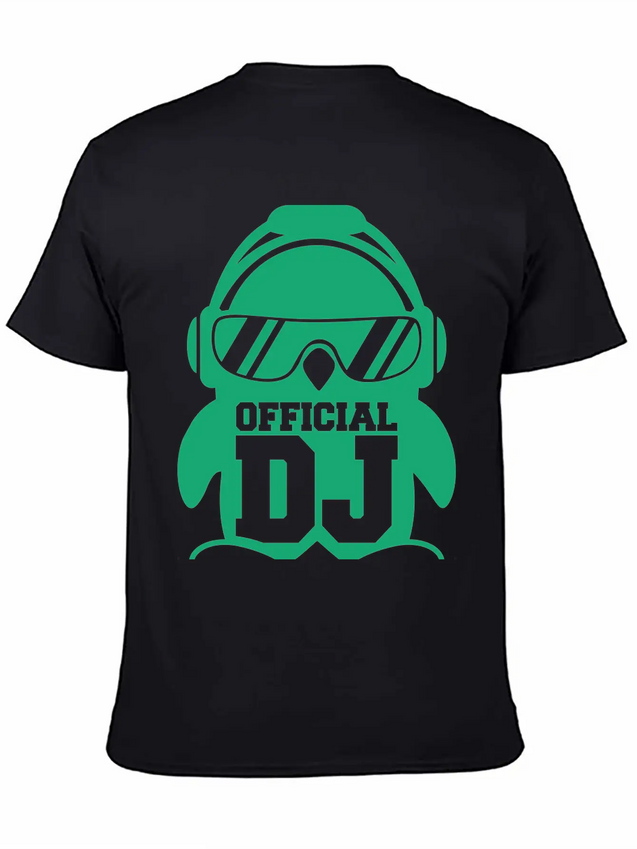 Cool Penguin Official DJ Bird Party Club Music Fun Lightweight Cotton T-Shirt – Daily Comfort Graphic Shirt