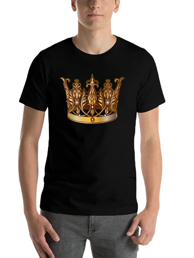 Cool Royal Gold Crown Jewels Image Lightweight Cotton T-Shirt – Daily Comfort Graphic Shirt