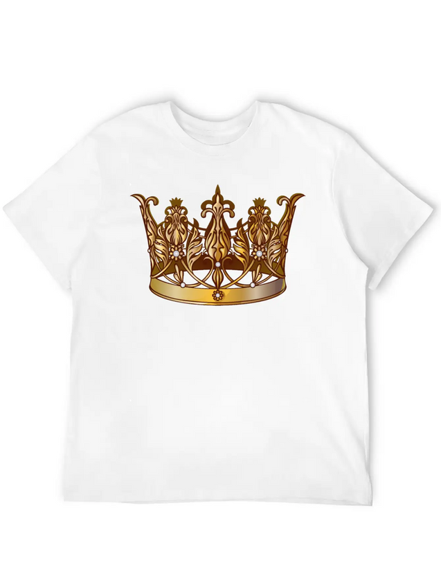 Cool Royal Gold Crown Jewels Image Lightweight Cotton T-Shirt – Daily Comfort Graphic Shirt