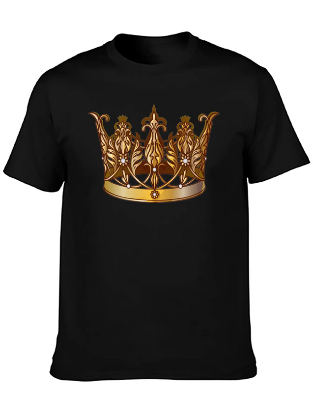 Cool Royal Gold Crown Jewels Image Lightweight Cotton T-Shirt – Daily Comfort Graphic Shirt